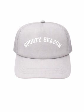 Wild Fable Sporty Season Gray Mesh Trucker Hat Snap Back